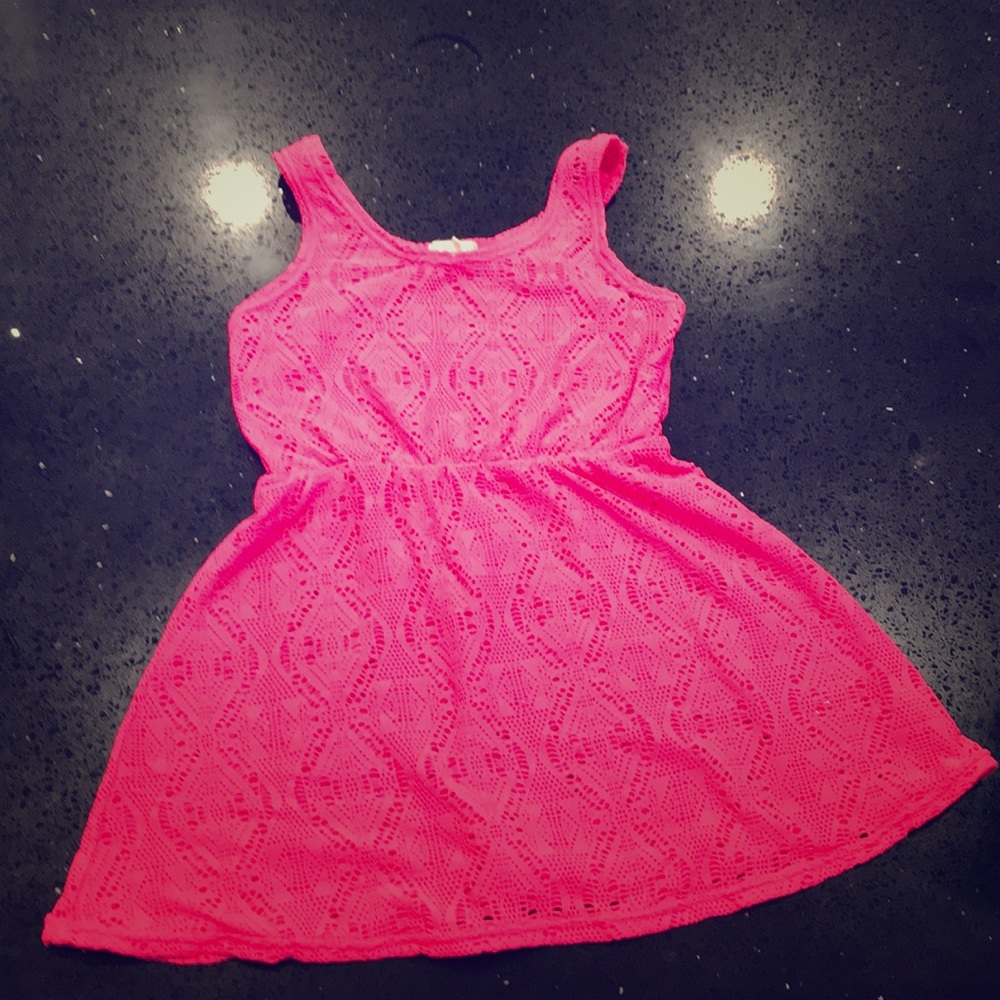 Summer pink dress over bathing suit